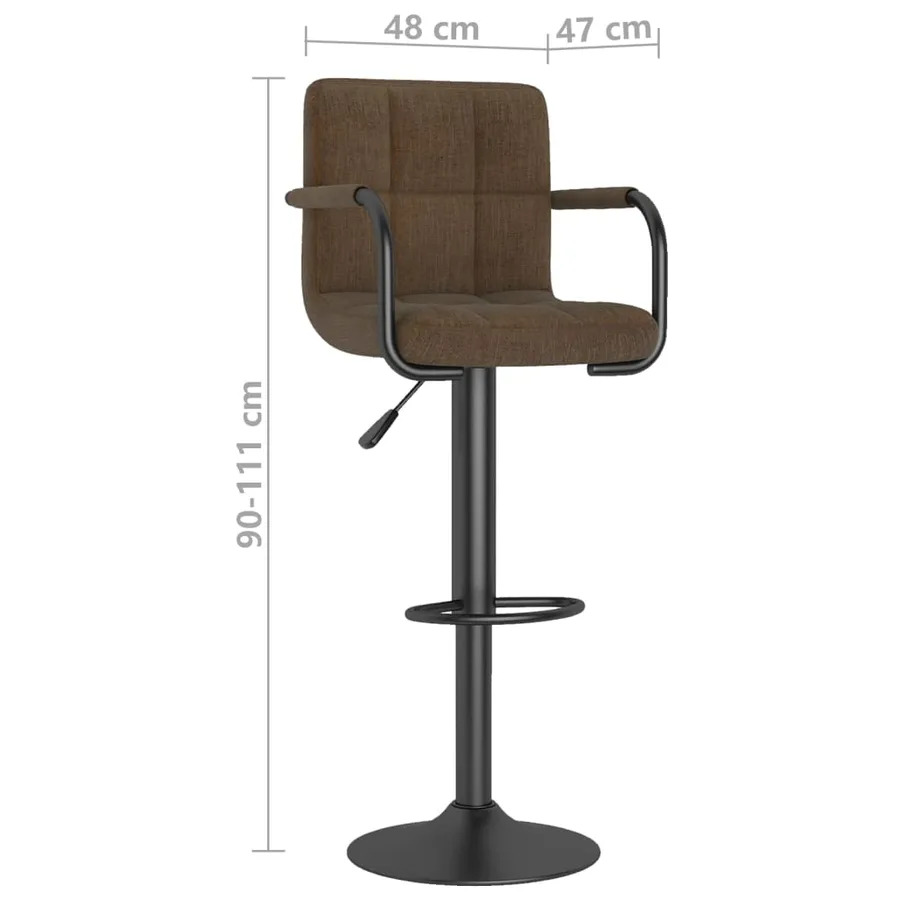 Tabourets de bar lot de 2 marron tissu - 10