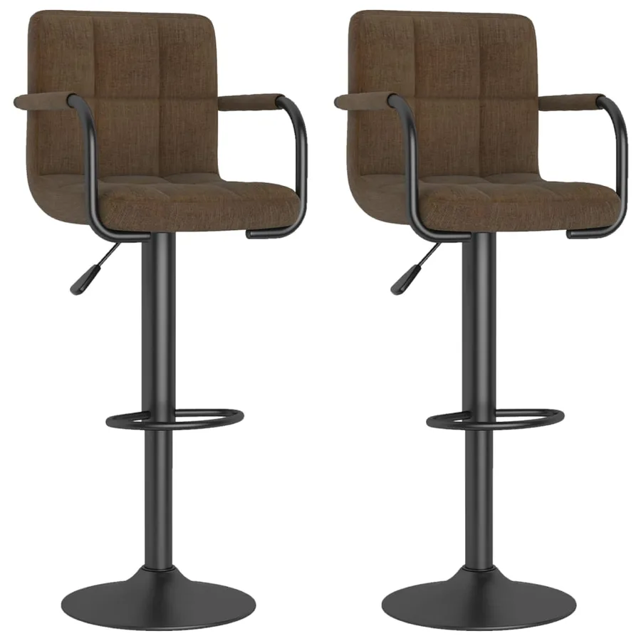 Tabourets de bar lot de 2 marron tissu - 2