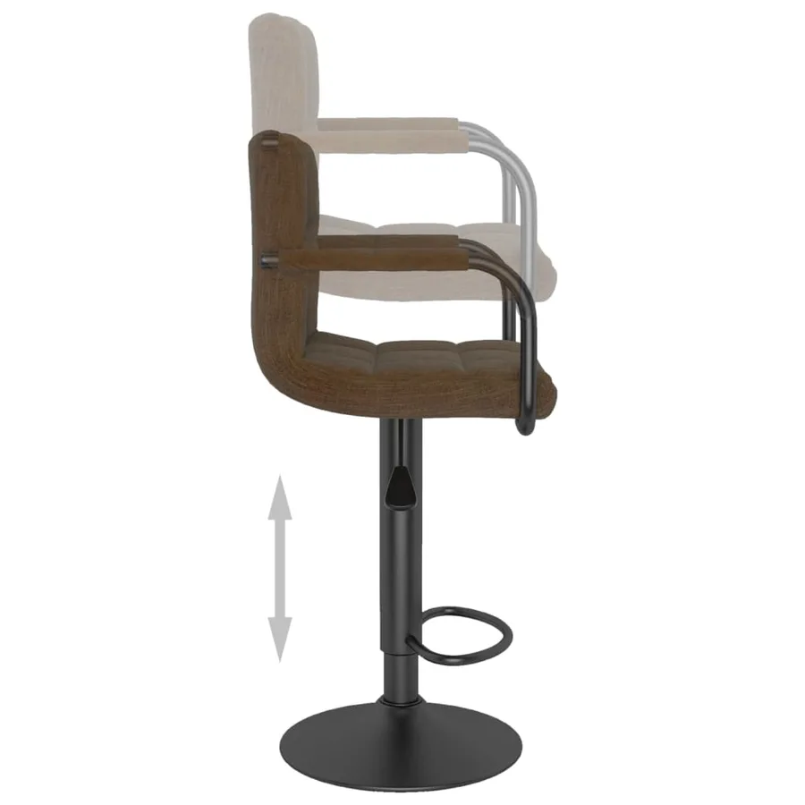 Tabourets de bar lot de 2 marron tissu - 7