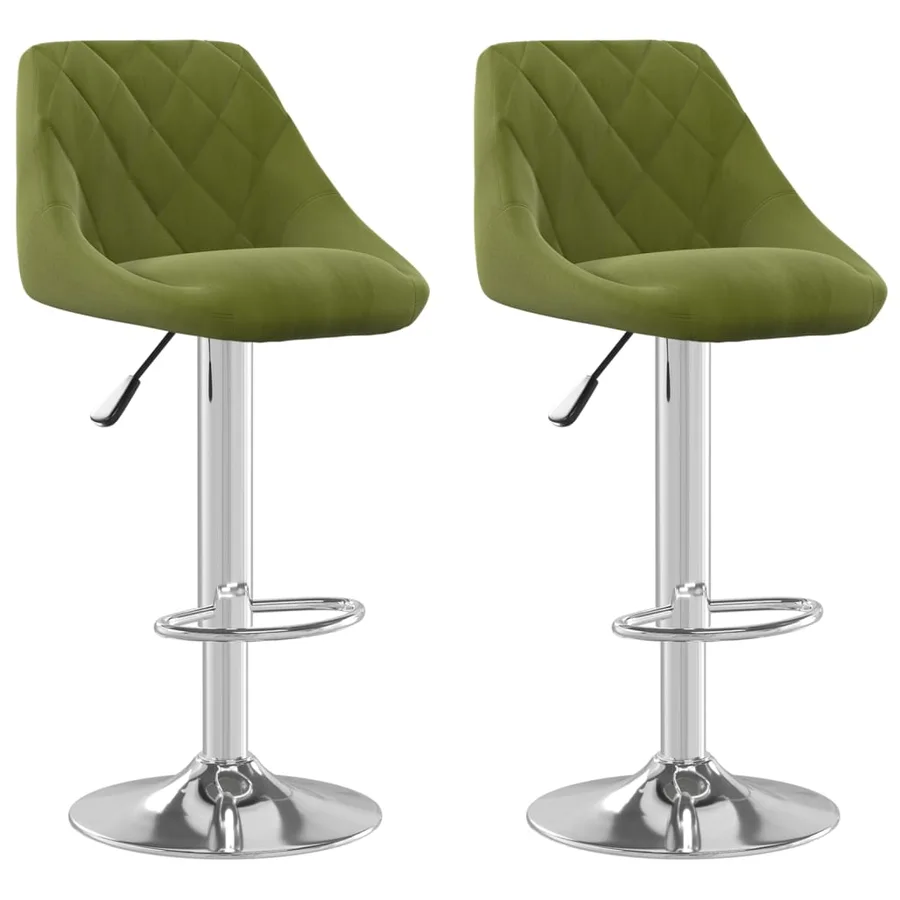 Tabourets de bar lot de 2 vert clair velours - 2
