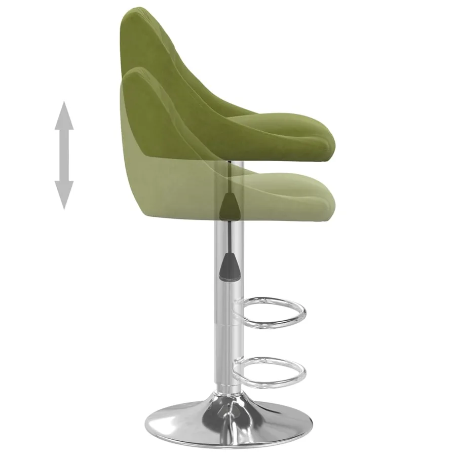 Tabourets de bar lot de 2 vert clair velours - 7