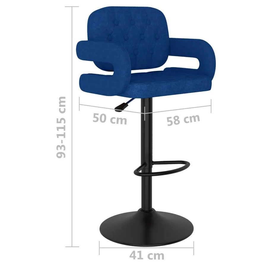 Tabourets de bar lot de 2 bleu tissu - 10