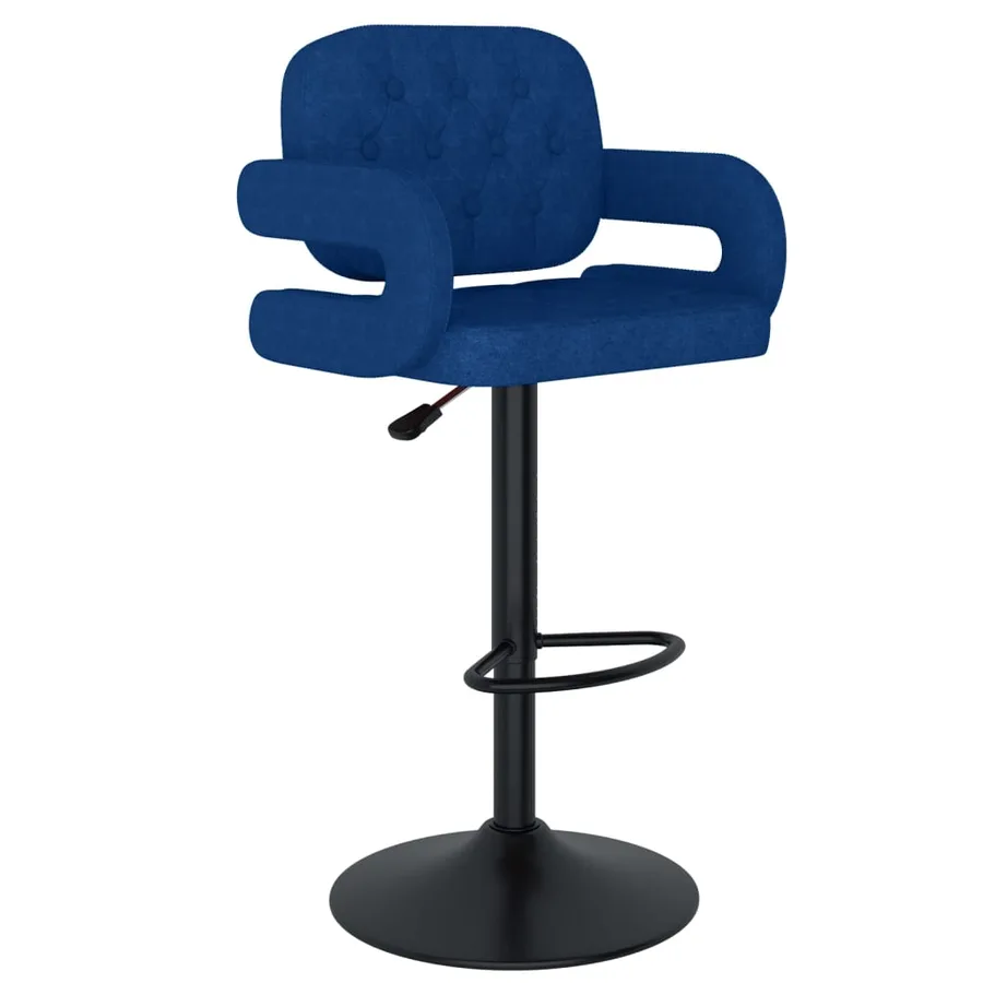 Tabourets de bar lot de 2 bleu tissu - 6