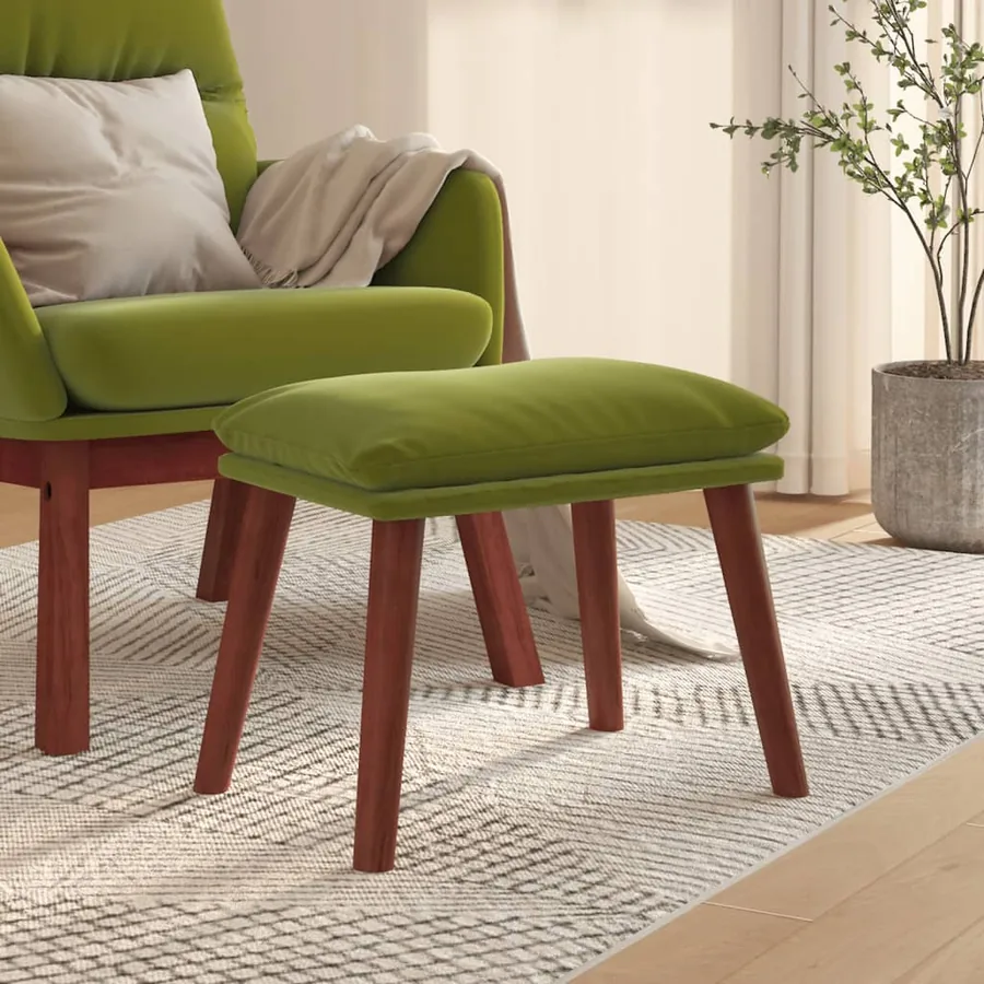 Repose-pied Vert clair 45x29,5x35 cm Velours