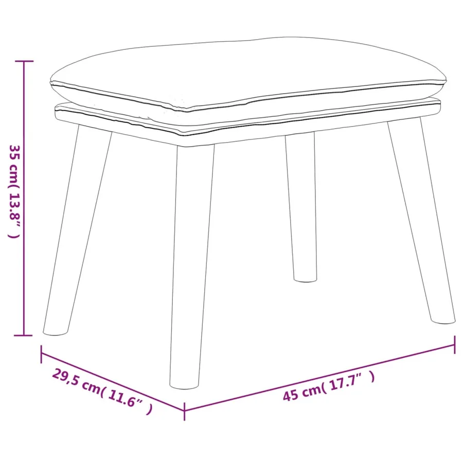 Repose-pied Vert clair 45x29,5x35 cm Velours - 6