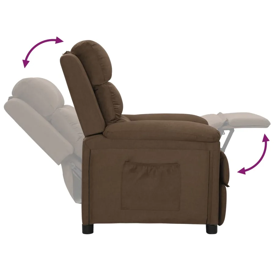 Fauteuil inclinable Marron Tissu - 6