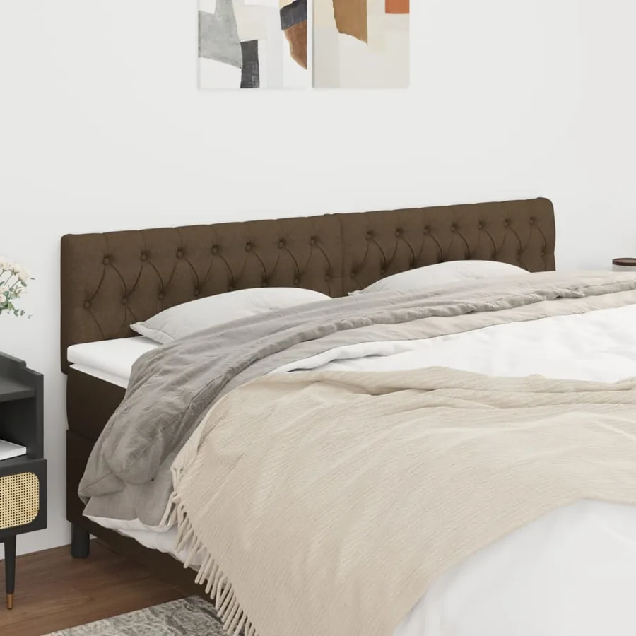 Têtes de lit Marron foncé 180 x 7 x 78/88 cm Tissu