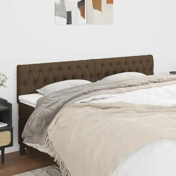 Têtes de lit Marron foncé 180 x 7 x 78/88 cm Tissu