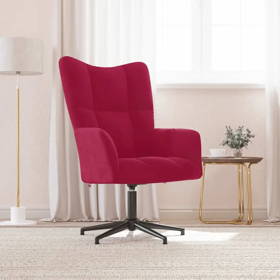 Chaise de relaxation Rouge bordeaux Velours