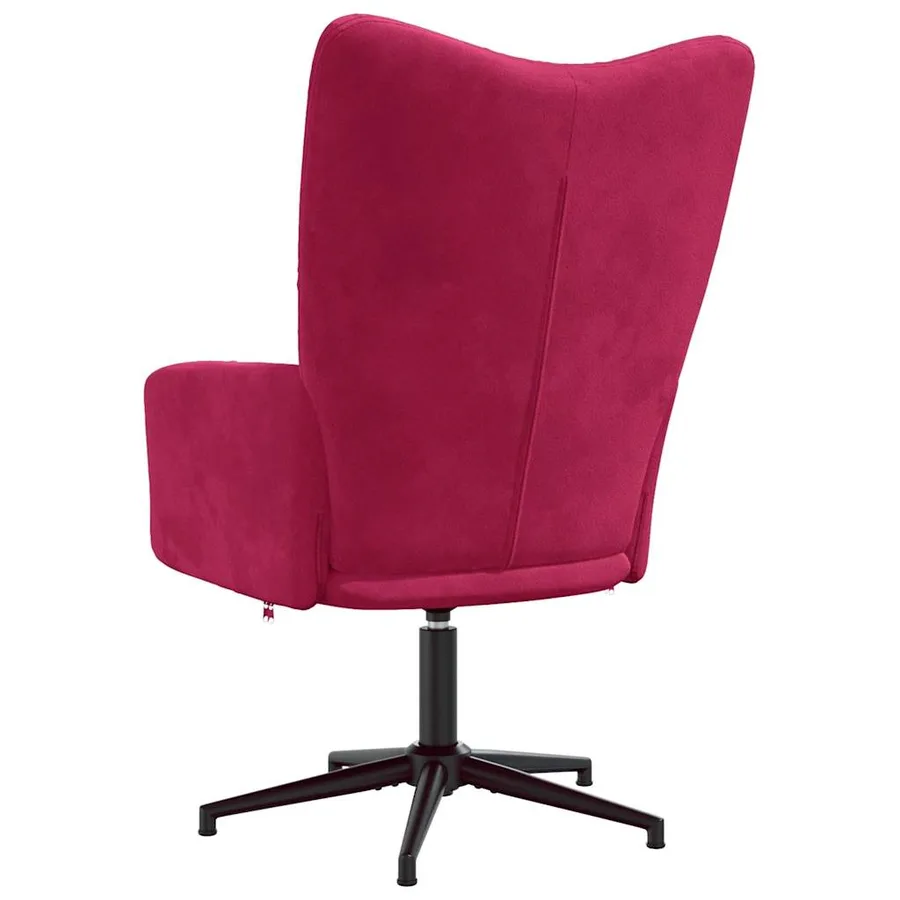 Chaise de relaxation Rouge bordeaux Velours - 5