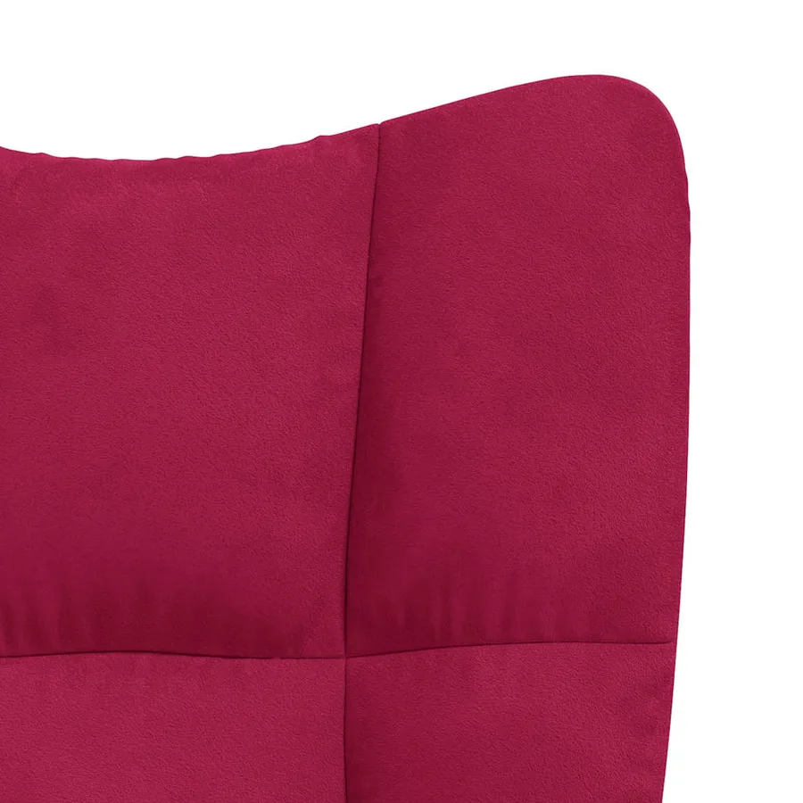 Chaise de relaxation Rouge bordeaux Velours - 6