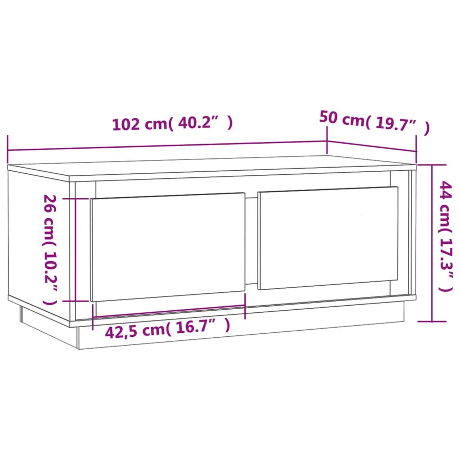 Table basse noir 102x50x44 cm bois d'ingénierie - 10