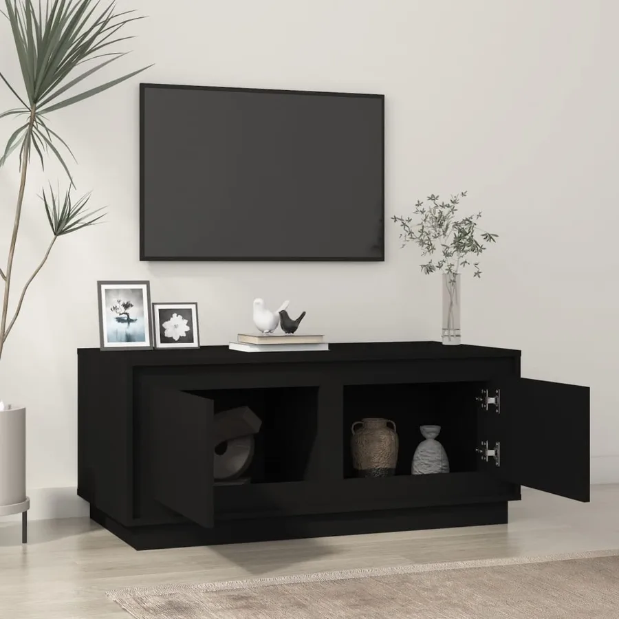Table basse noir 102x50x44 cm bois d'ingénierie - 3