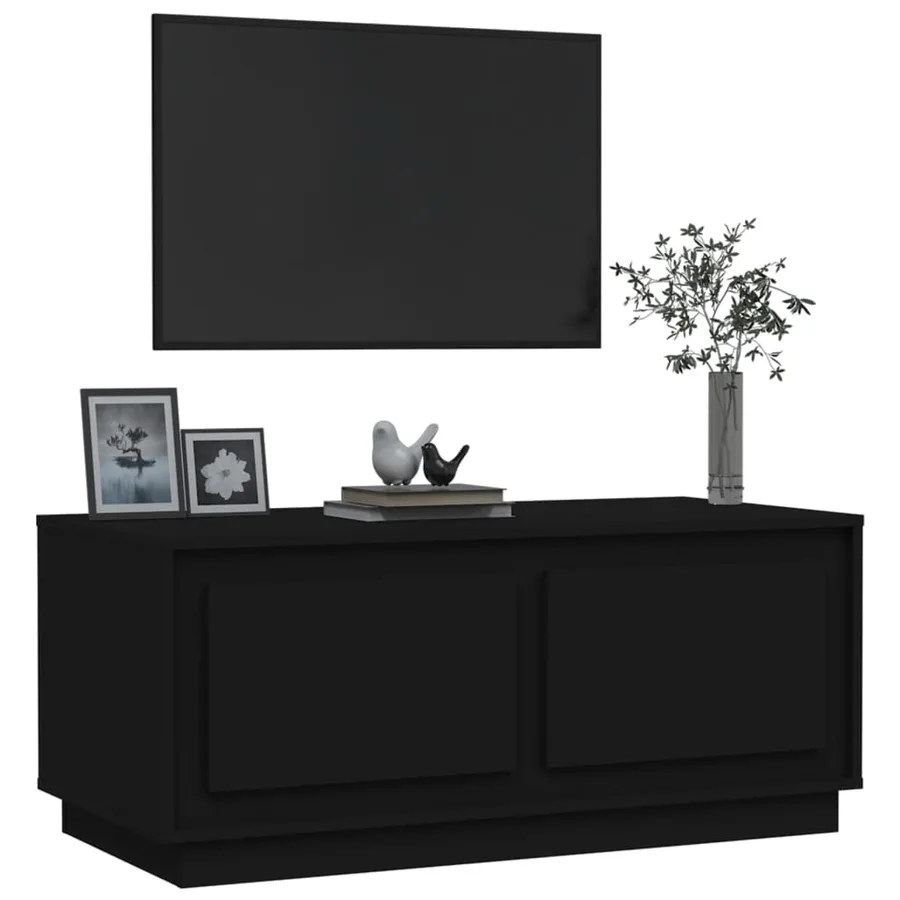 Table basse noir 102x50x44 cm bois d'ingénierie - 4