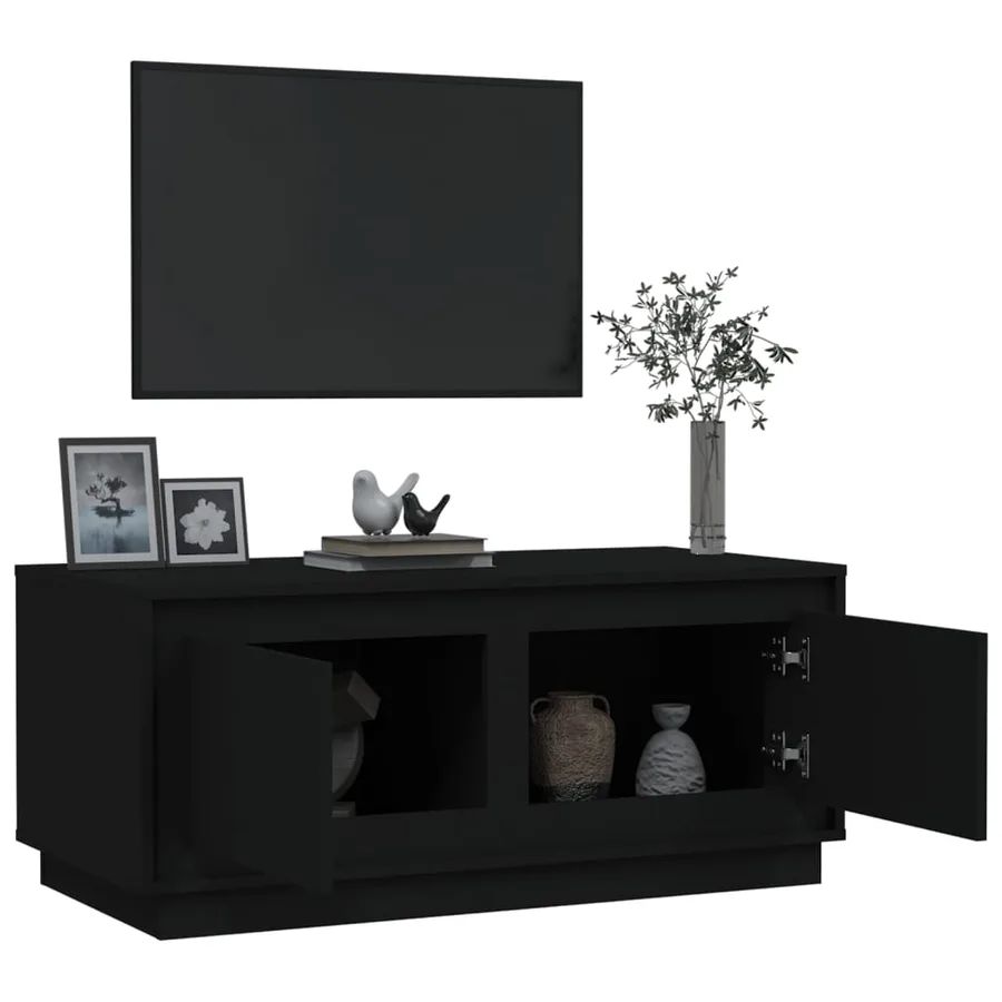 Table basse noir 102x50x44 cm bois d'ingénierie - 5