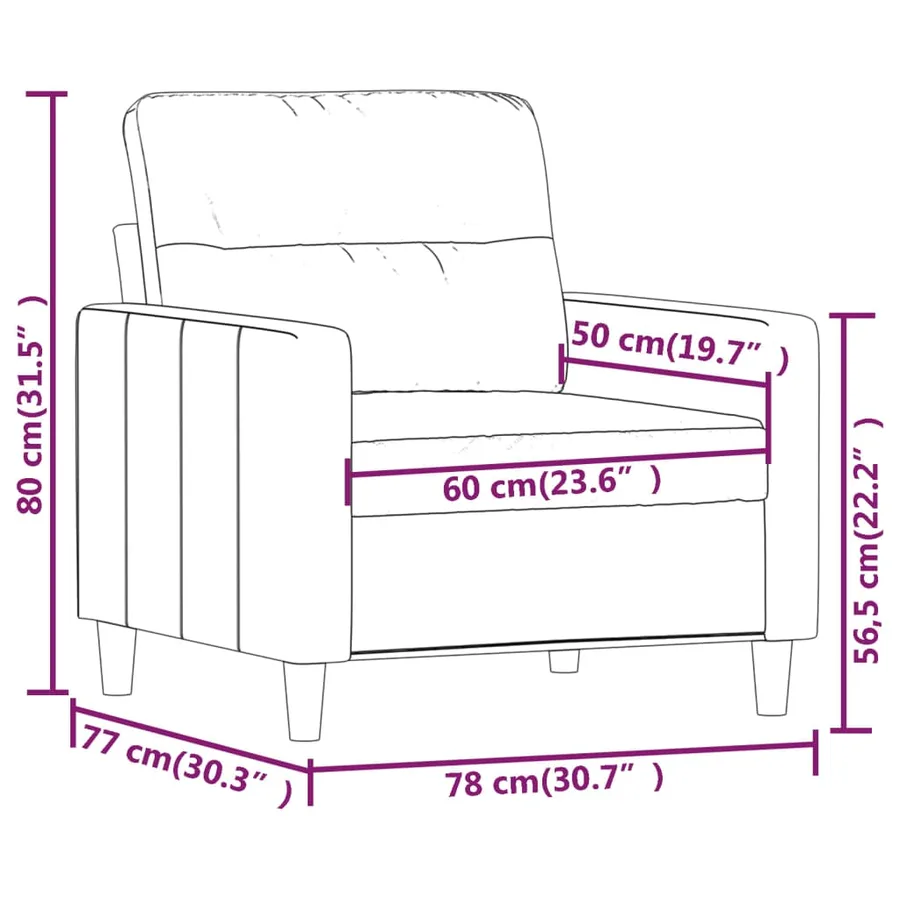 Fauteuil Gris foncé 60 cm Tissu - 8