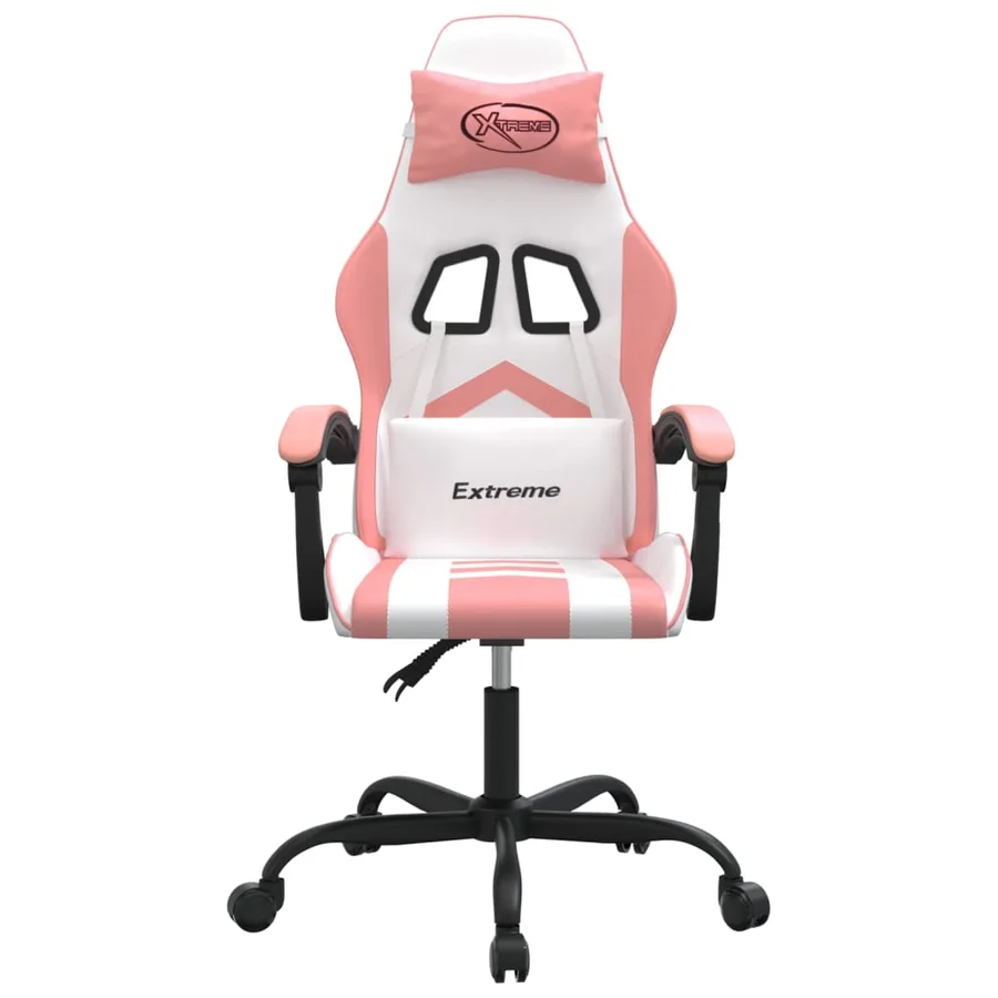 Chaise de jeu pivotante Blanc et rose Similicuir - 3