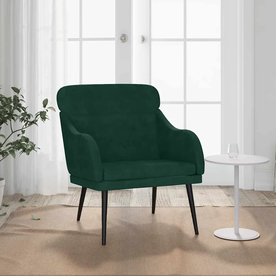 Fauteuil Vert foncé 63x76x80 cm Velours