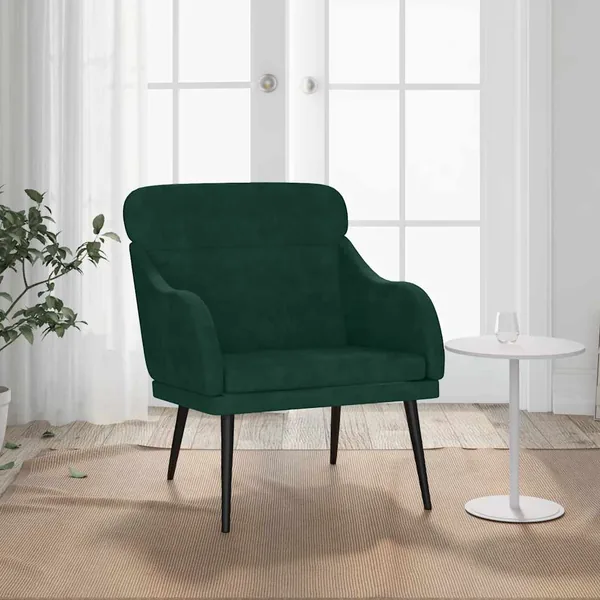 Fauteuil Vert foncé 63x76x80 cm Velours