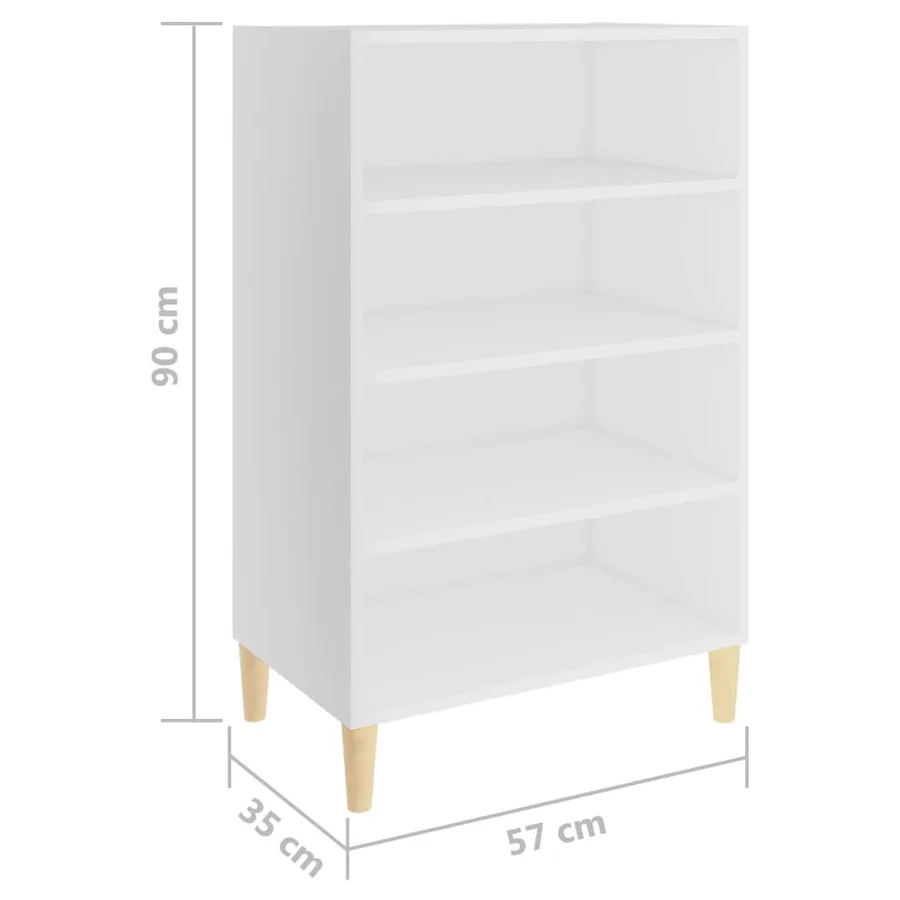 Buffet Blanc 57x35x90 cm Bois d’ingénierie - 6