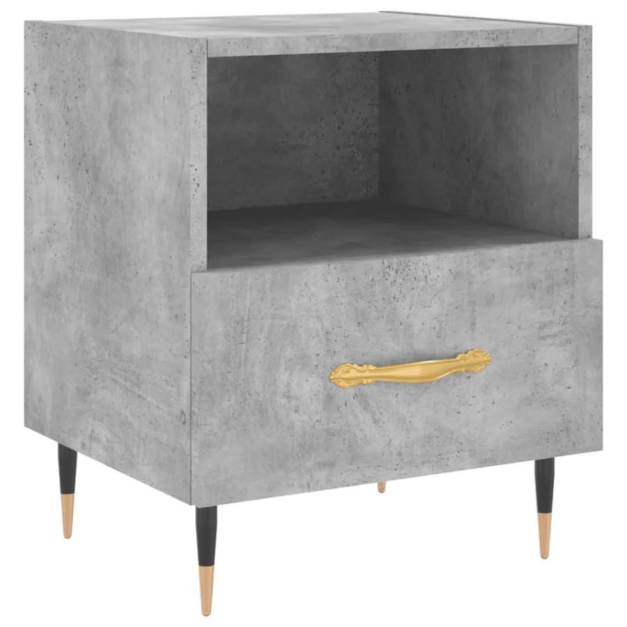 Tables de chevet 2pcs gris béton 40x35x47,5cm bois d’ingénierie - 5