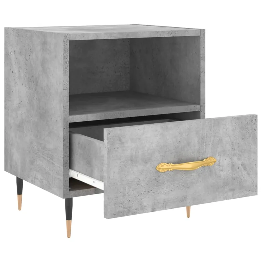 Tables de chevet 2pcs gris béton 40x35x47,5cm bois d’ingénierie - 7