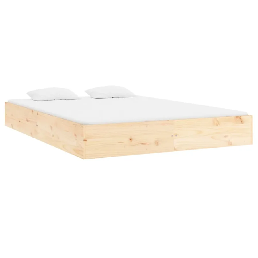 Cadre de lit sans matelas bois massif 160x200 cm - 4