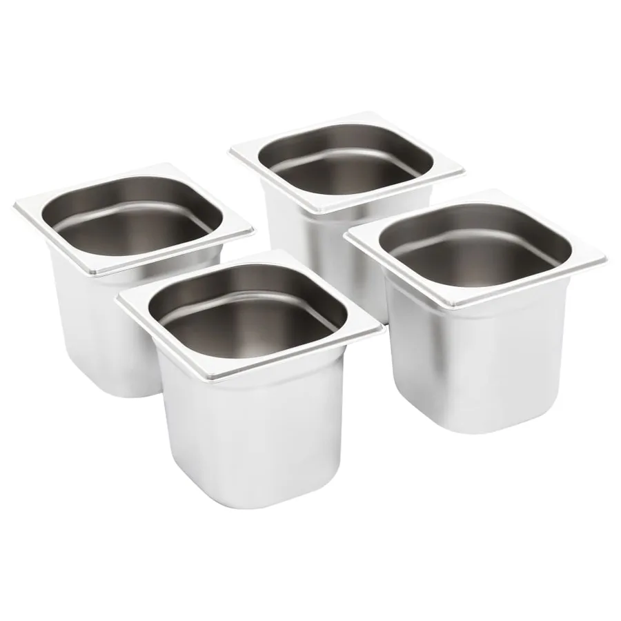 Récipients Gastronorm 8 pcs GN 1/6 150 mm Acier inoxydable - 2