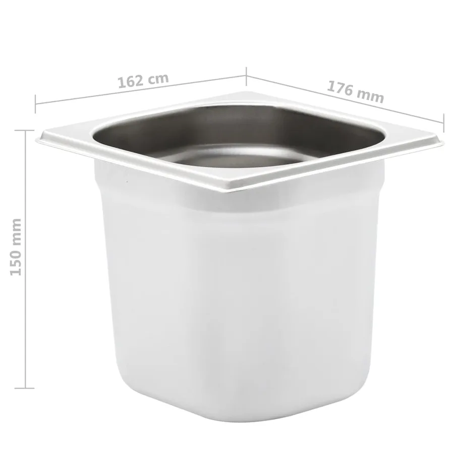 Récipients Gastronorm 8 pcs GN 1/6 150 mm Acier inoxydable - 8
