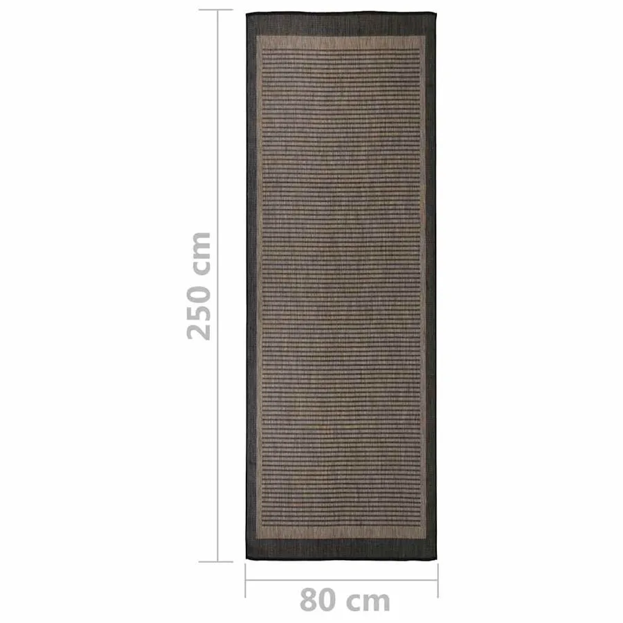 Tapis à tissage plat d'extérieur 80x250 cm Marron foncé - 6