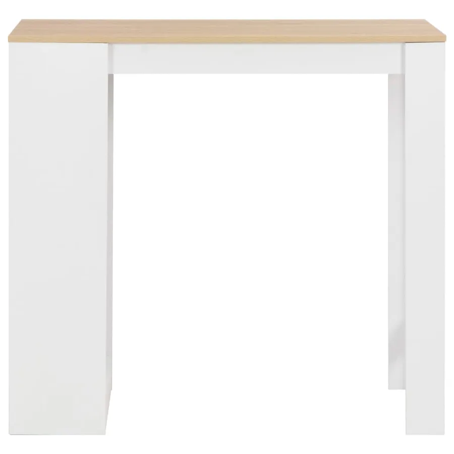 Table de bar avec étagère Blanc 110x50x103 cm - 2