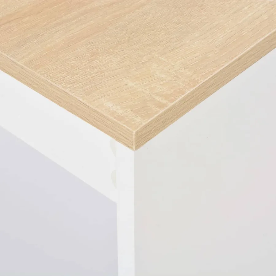 Table de bar avec étagère Blanc 110x50x103 cm - 5