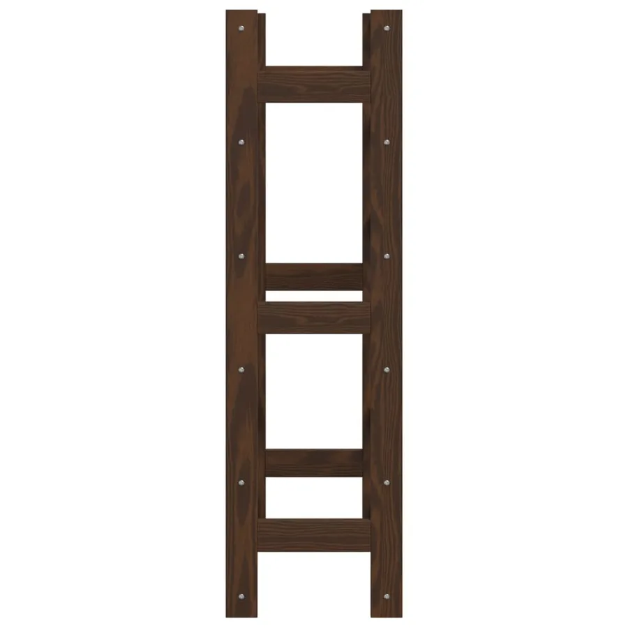 Casier à bouteilles pour 30 bouteilles marron bois pin solide - 4