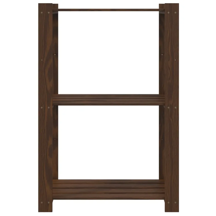 Support de rangement à 3 niveaux marron 60x38x90 cm bois de pin - 3