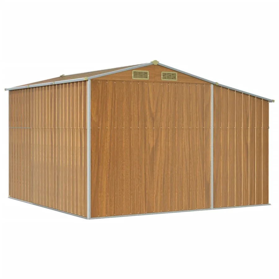 Abri de jardin marron clair 277x279x179 cm Métal galvanisé - 7