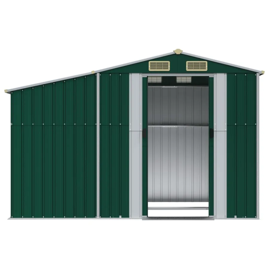 Abri de jardin vert 277x192,5x179 cm acier galvanisé - 5