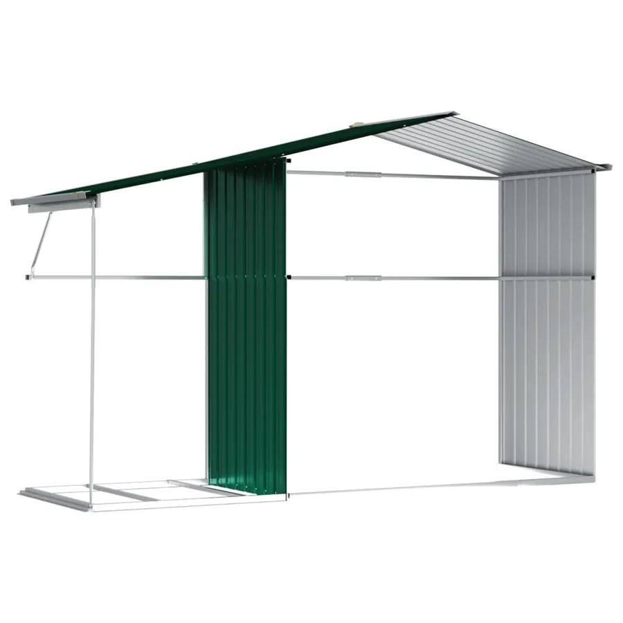 Abri de jardin vert 277x192,5x179 cm acier galvanisé - 9