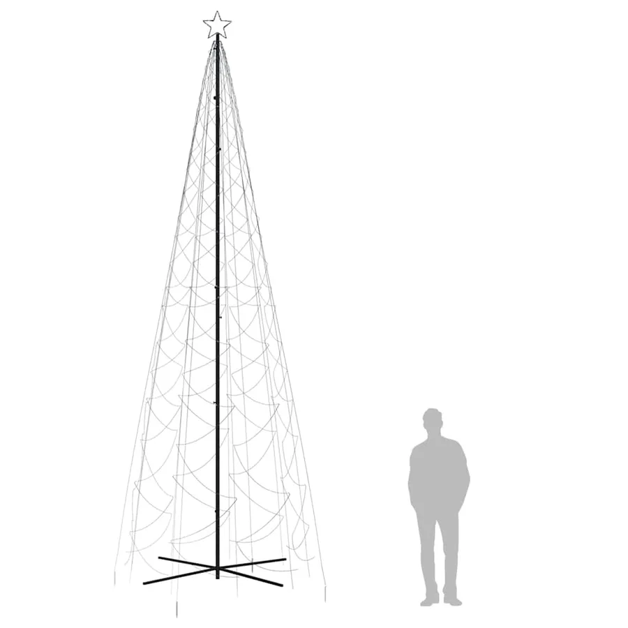 Arbre de Noël cône 1400 LED Blanc froid 160x500 cm - 9