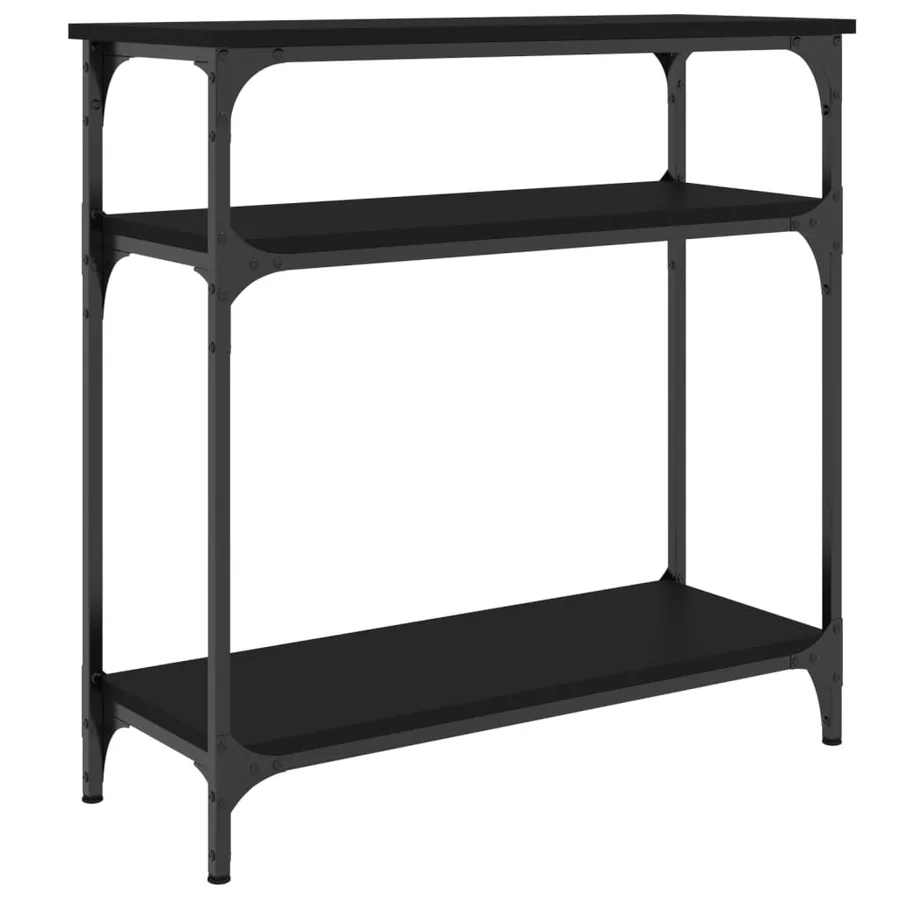 Table console noir 75x29x75 cm bois d'ingénierie - 2