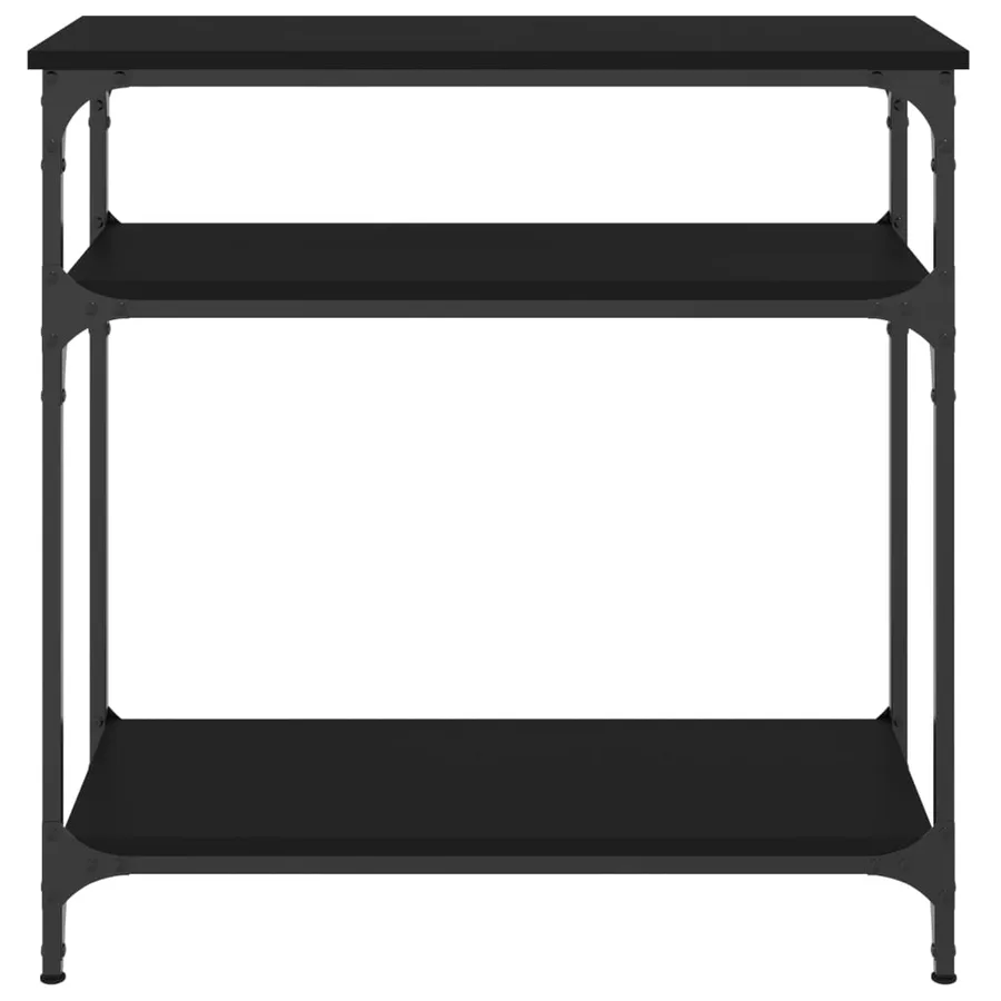 Table console noir 75x29x75 cm bois d'ingénierie - 4