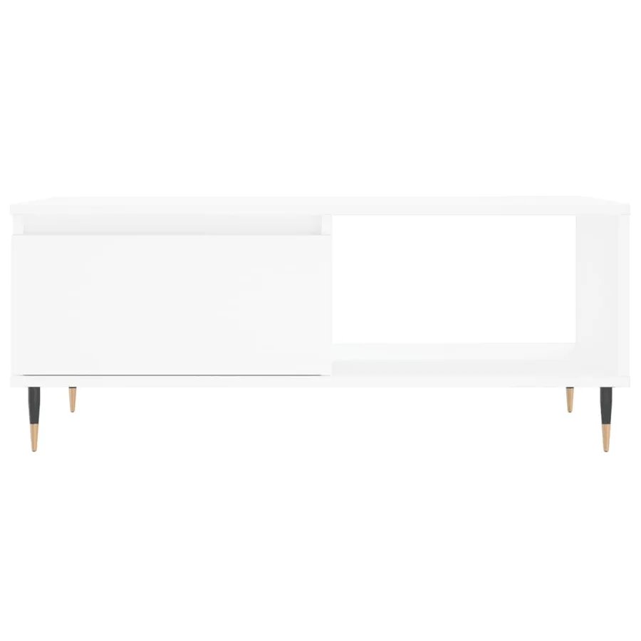Table basse Blanc 90x50x36,5 cm Bois d'ingénierie - 5