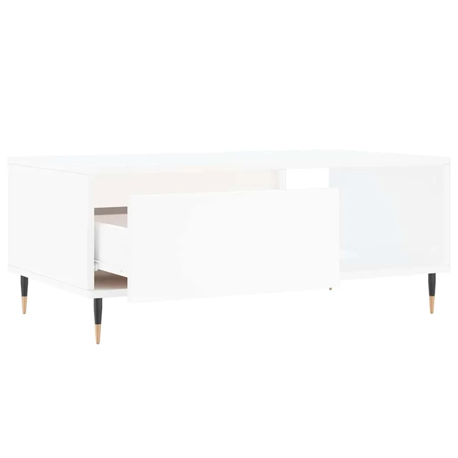 Table basse Blanc 90x50x36,5 cm Bois d'ingénierie - 6