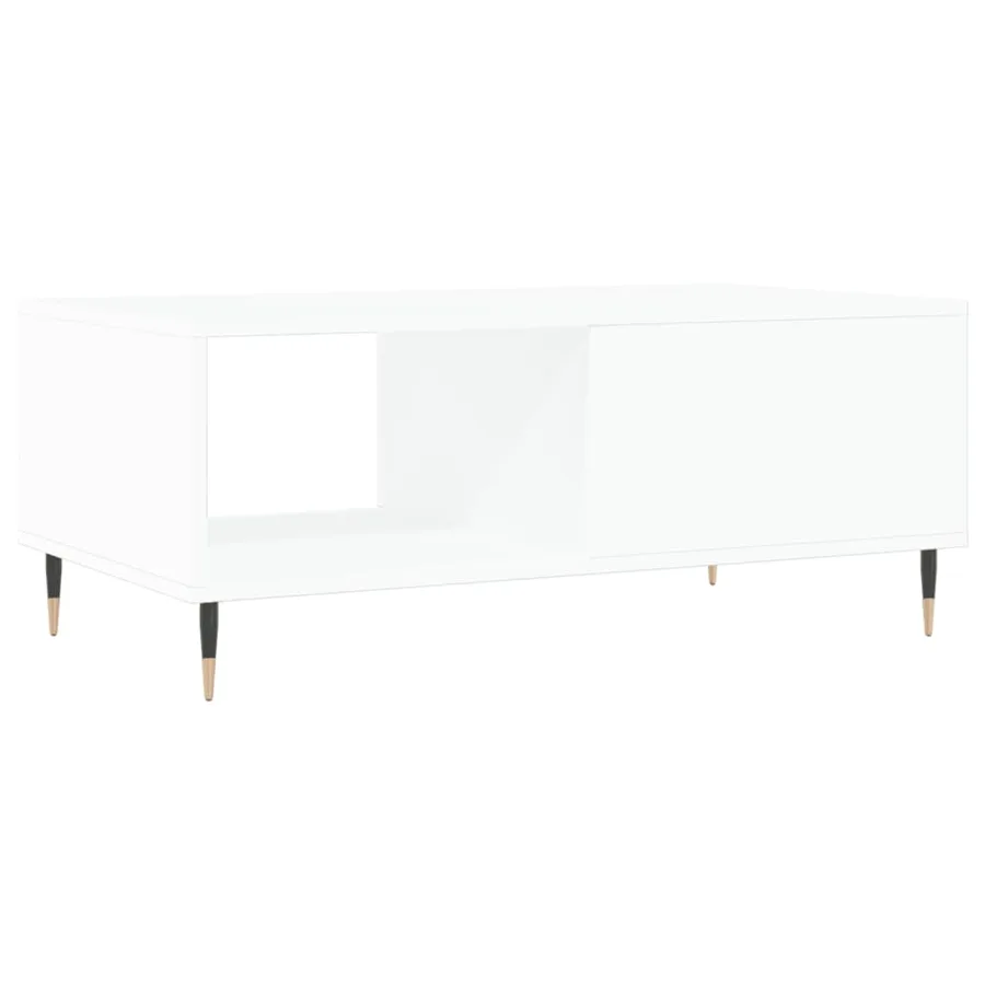 Table basse Blanc 90x50x36,5 cm Bois d'ingénierie - 8