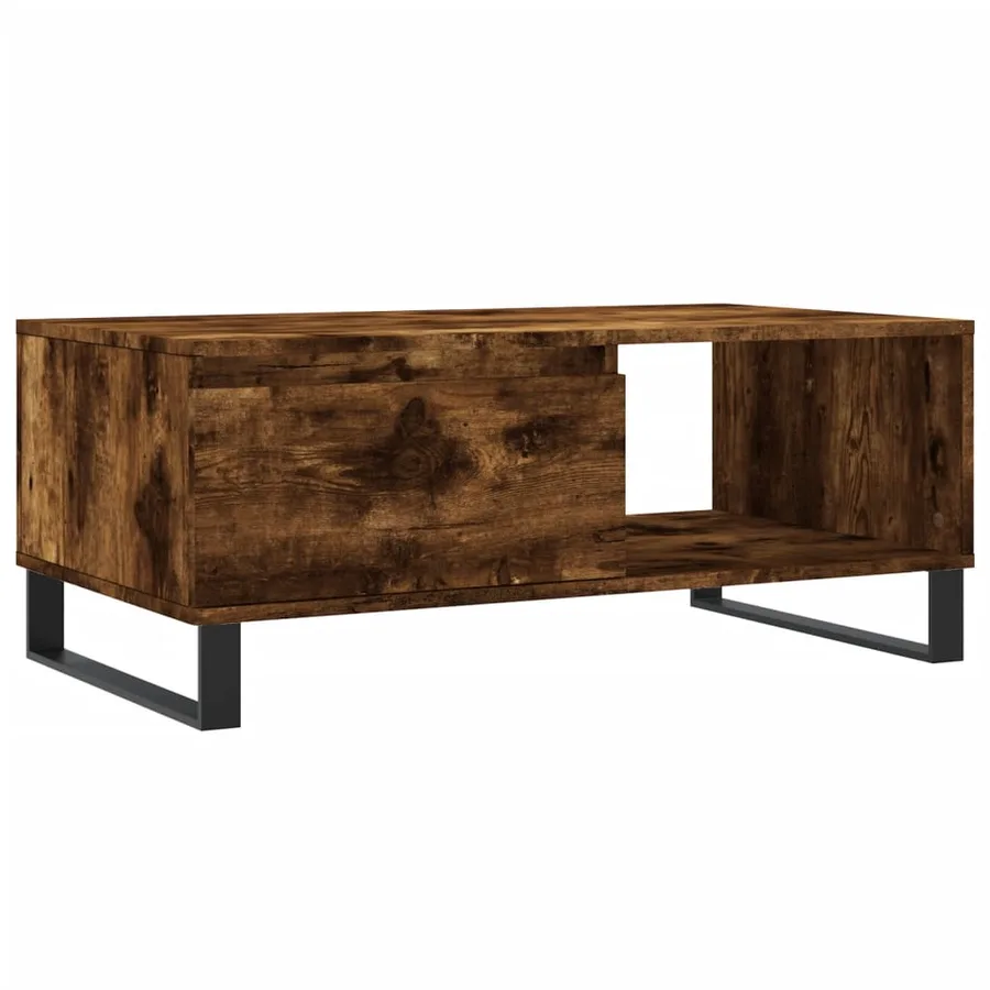Table basse Chêne fumé 90x50x36,5 cm Bois d'ingénierie - 2