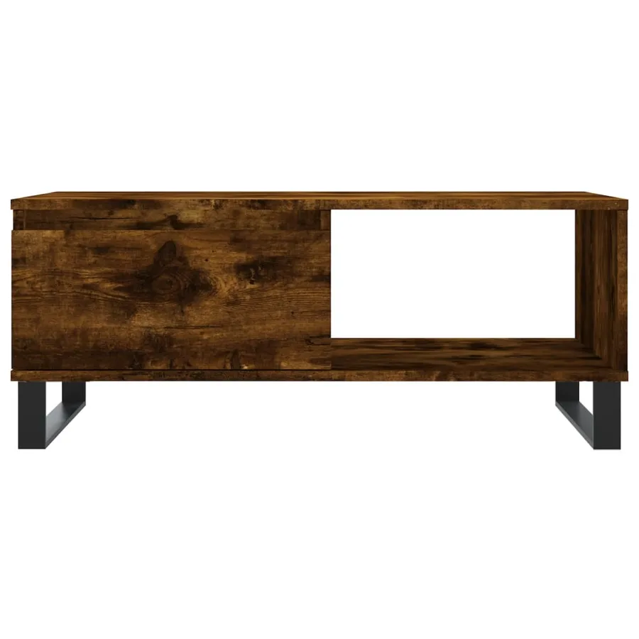 Table basse Chêne fumé 90x50x36,5 cm Bois d'ingénierie - 5