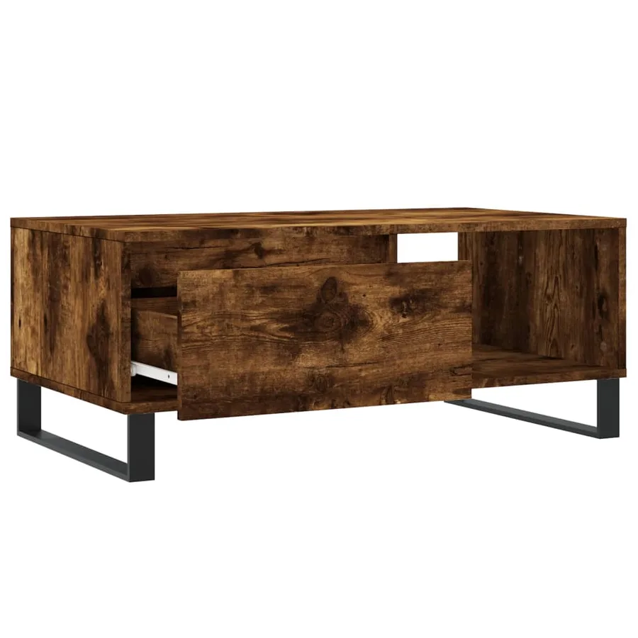 Table basse Chêne fumé 90x50x36,5 cm Bois d'ingénierie - 6