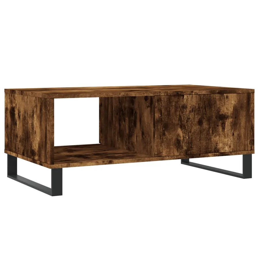 Table basse Chêne fumé 90x50x36,5 cm Bois d'ingénierie - 8