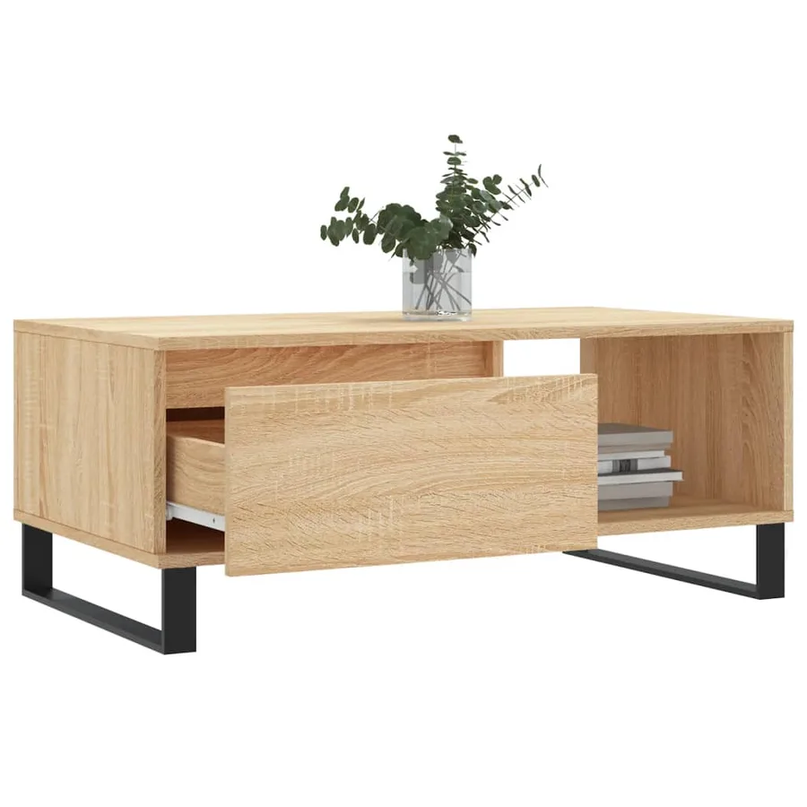 Table basse Chêne sonoma 90x50x36,5 cm Bois d'ingénierie - 4