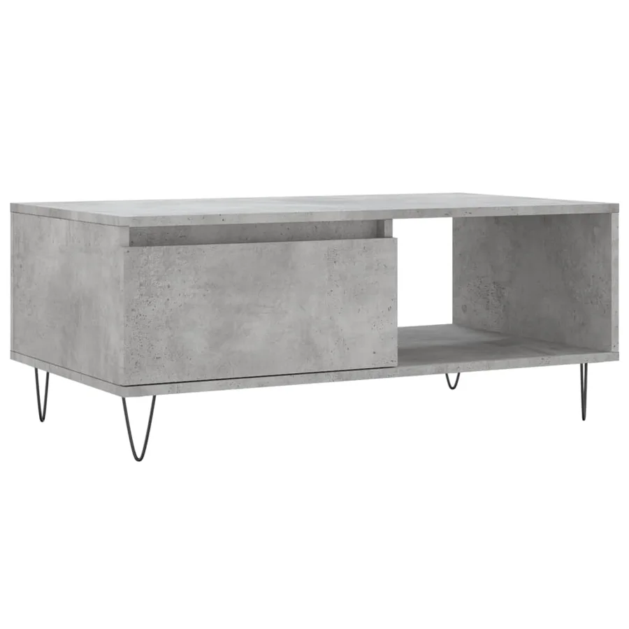 Table basse Gris béton 90x50x36,5 cm Bois d'ingénierie - 2