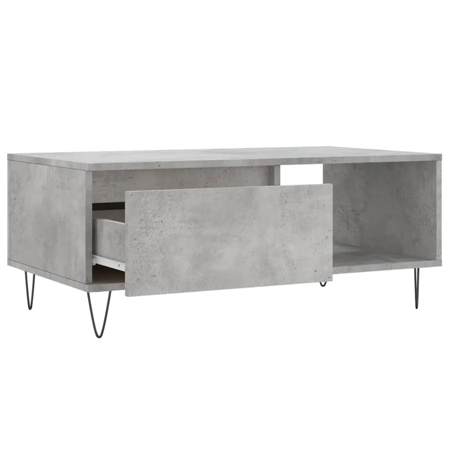 Table basse Gris béton 90x50x36,5 cm Bois d'ingénierie - 6
